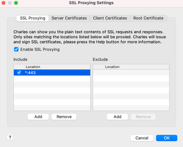 Configuración de SSL con ubicación
